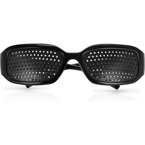 welsberg Gafas Estenopeicas para el Entrenamiento de la Vista y la Mejora de la Calidad Visual, Unisex, Negro