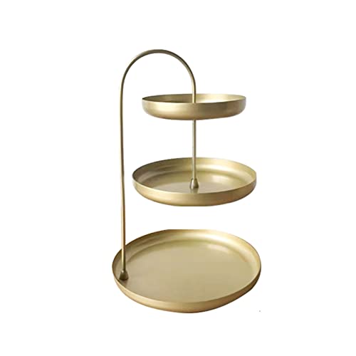 DFAGCOKN Golden Cosmetic Storage Organizer Elegant Display Cack Iron Makeup