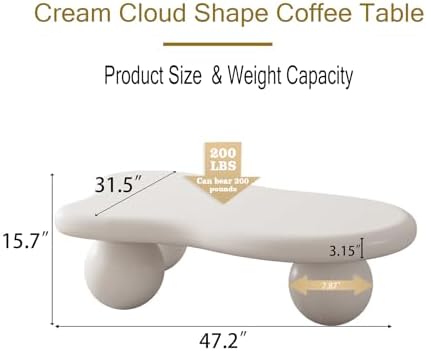Cloud Coffee Table - Modern MDF Center Table