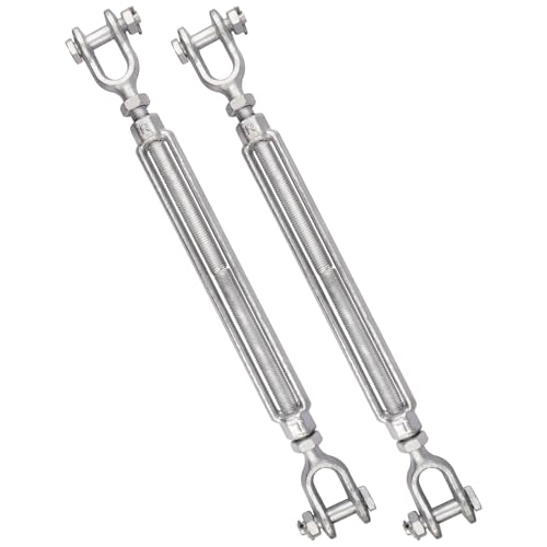 LordHardware Galvanized Steel Turnbuckle 3/4 x 12 Inch Forged Jaw and Jaw Turnbuckles for Cable Rail Rigging Rope Chain 5,200 lbs Working Load Limit, 2PCS (3/4" X 12")