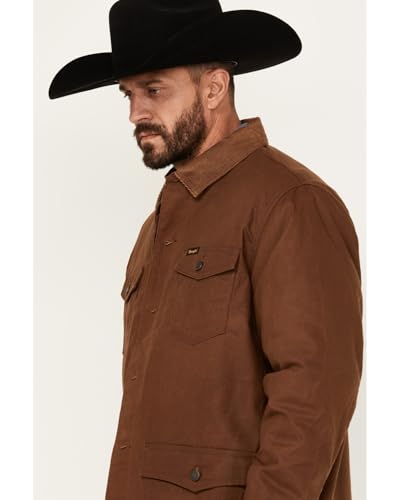 Wrangler Men's Canvas Flannel Lined Button-Down Barn Jacket Brown US2