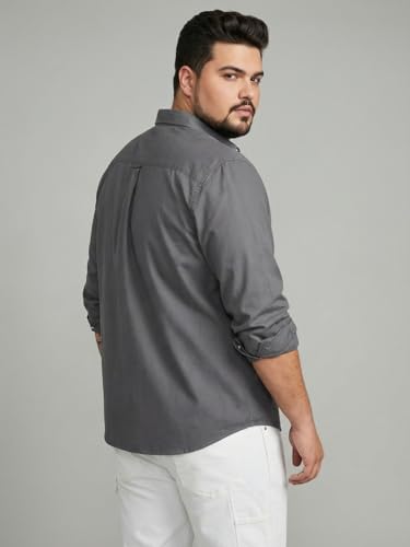 Image of Urbano Plus Men's Cotton Full Sleeve Regular Fit Solid Oxford Shirt with Button-Down Collar