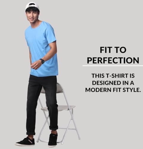 Image of ADRO Men's Cotton Regular Fit Combo Plain Solid T-Shirt Pack of 2