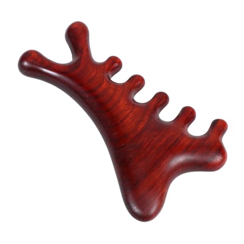 WEKAMOS Peine Gua Sha de Madera Ergonomico para Masaje de Cabelludo y Crecimiento Capilar Peine de Dientes Anchos para Relajación y Estimulación Herramienta Multifuncional para Hombre y