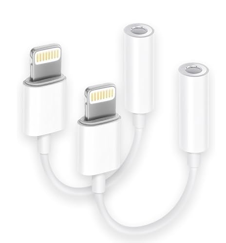 Ya en manzanajugosa.com: 【Apple MFi Certificado】 2 Pack Adaptador Auriculares iPhone 3.5 mm Lightning to Auriculares Jack Cable Audio Compatible con iPhone 13/12/11/11 Pro/XR/X/XS/8/8Plus/7/7Plus
