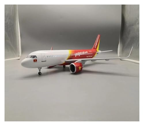 Modelo de avión A320 Vietjet a escala 1:80 de resina coleccionable con ruedas 4