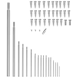 Gatuida Kit de Réparation pour Réparation et Remplacement D'instruments pour Saxophone Basse Tiges Filetées en Acier et Ongle Conique, Accessoires Essentiels