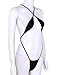 dPois Womens Sexy Sling Shot Micro Mini Bikini Thong One-Piece Teddy Babydoll Bodysuit Black One Size