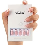 UKOKOS Press On Nails-Short ABS Natural Fit Fake Nails (Sweet Temptation - 24 PCS)