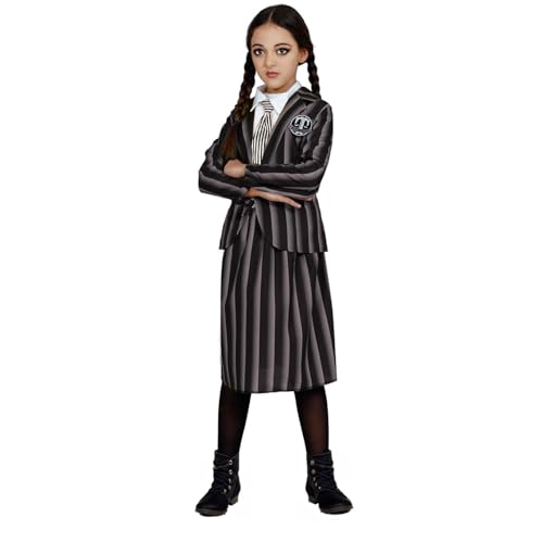 My Illusions Gothic Schoolgirl Unifrom Girls Halloween Fancy Dress Kids Character Costume Outfit (XL 10-12 Years)