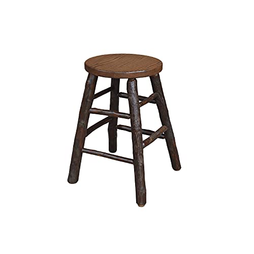 Butaco de altura para barra Amish-Made Hickory de A&L Furniture, acabado nogal miniatura 1
