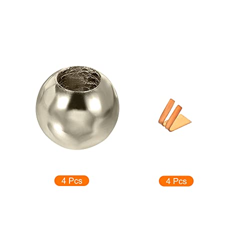 Image of MECCANIXITY Pull Cord Tassels Window Blind Extender Chain Drop Knobs Ball Pull Ends Silver Tone, for Curtain Blinds Shades Light Ceiling Fan Switch, Pack of 4