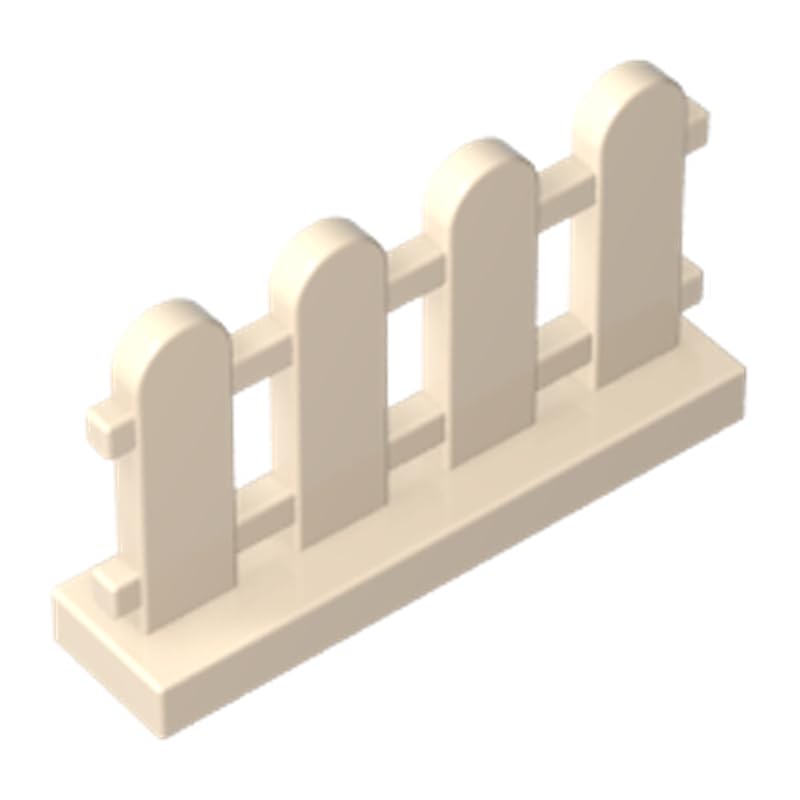 33303 Picket Fence 1X4X2 50 Pieces High-Precision MOC Building Bricks Replacement Parts Compatible with Lego bricks GDS-1177 White (yellowish) — image 1