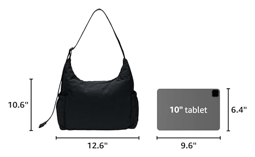 Image of Nylon Hobo Crossbody Bags Lightweight Shoulder Bag Large Casual Travel Handbags with Adjustable Strap