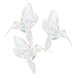 Milisten 3stuks Hummingbird Ornament Transparante Acryl Decoratie Voor Raam Veilige Geurloze Hangdecoratie Voor Feestdagen Speciale Gelegenheden