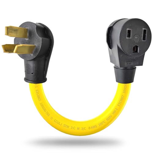 LAVANDINO 3 Prong to 3 Prong Welder Plug Adapter 220V NEMA 10-50P to 6-50R Stove to Welding Adapter Cord 50 Amp to 50 Amp 8 AWG*3C 1FT