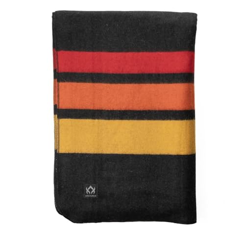 Image of Arcturus Rainier Wool Blanket - Warm, Heavy, Washable, Bed Blanket | Great for Home & Camping (Sunset Peak, King)