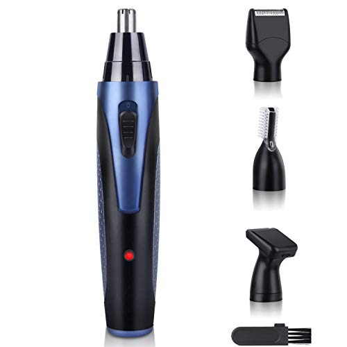 Nose and Ear Hair Trimmer USB Rechargeable, 4 in 1 Upgraded Electronic Men Painless Eyebrow & Facial Hair Trimmer, Lightweight Eyebrow and Facial Hair Gentleman Trimmer With Waterproof Head