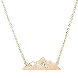 COLORFUL BLING Minimalist Snowy Mountain Necklace - Hiking Peak Pendants Jewelry - Nature Outdoor Lovers Gifts - Snow Mountain Gold