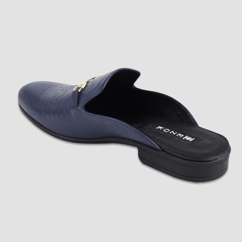 Image of Ezok Men's Leather Casual Mule Loafers | Stylish Slip-On Back Open Shoes for Party, Office & Casual Wear