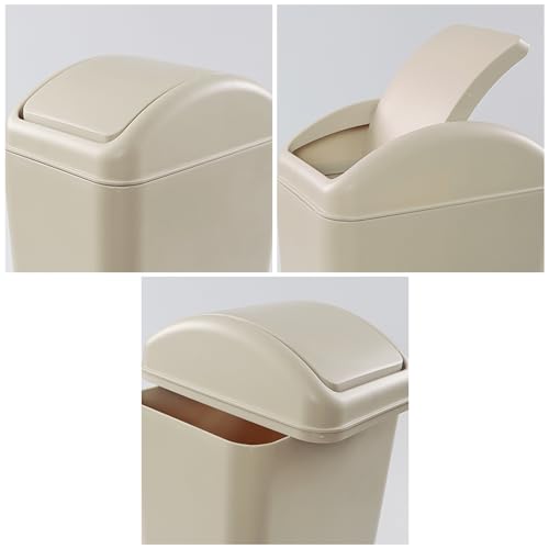 Caneca de Basura Plástica Slim 3.2 Gal Khaki 14L miniatura 6