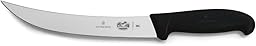Victorinox Fibrox 8-Inch Curved Breaking Knife, Black - Swiss Made Butcher Knife, High Carbon Stainless Steel, Non-Slip Fibrox Pro Handle