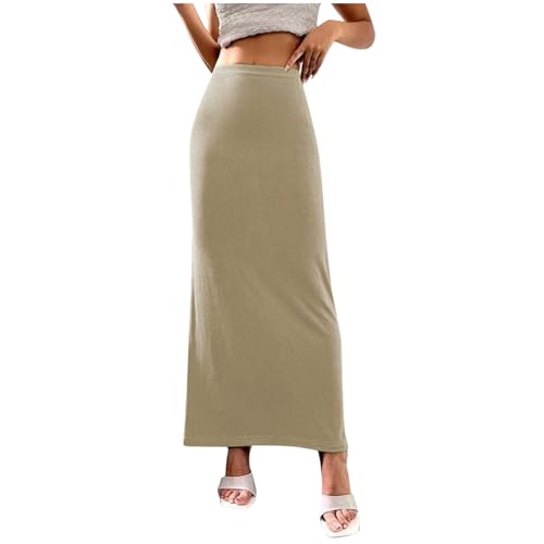 Women's Long Midi Pencil Skirt High Waisted Bodycon Summer Dresses Casual Office Work Business Skirts
