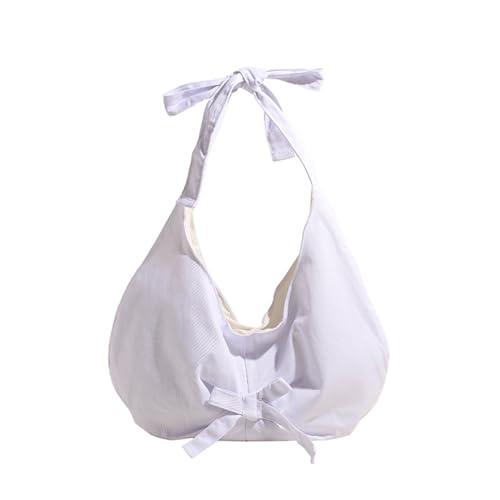 Bow Purse Bowknot Tote Bag Canvas Bow Shoulder Bag Large Handbag Zipper Cute Trendy Gift for Women Daily Travel