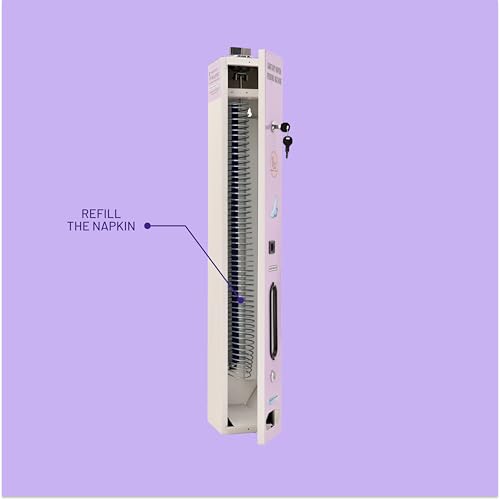 Image of By VP Industries (Manual Operated | Capacity-50 Pads) Sanitary Napkin Vending Machine Vartical| Operates by inserting a 5 Rs coin and rotate a knob @ 360 degrees to dispense a napkin