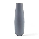 Hosley 16-Inch High Gray Metal Vase for Home Decor, Ideal Room and Bedroom Decor, Perfect for Dried Flowers, Floral Arrangements, Weddings, Office Decor, Wedding Gift