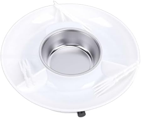 Aramox Electric Fondue Pot Set Detachable Serving Tray 10 Skewers Chocolate Melting Pot with 3 Section Tray and Temperature Control for Parties Date Night (US Plug) — view 4
