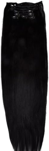 Remy 30 Inch Human Hair Clip in Extensions 120g #1b Natural Black