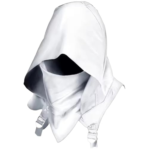 Capuche blanche rogue cowl costume d'assassin médiéval avec cape pour homme