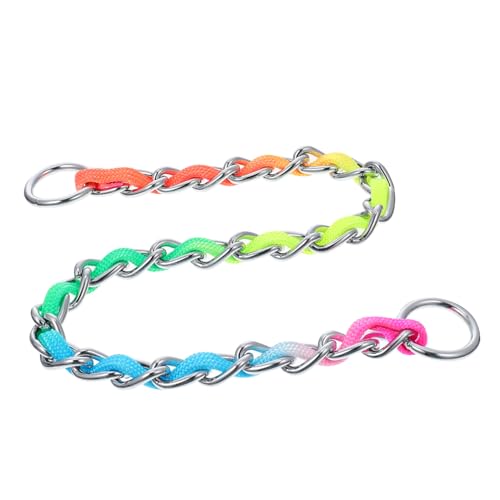 VICASKY 1Pc Rainbow Color Detachable Chain Chain Style Pet for Dogs Even Pressure Distribution to Prevent Pulling and