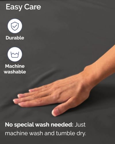 Image of Extra Deep Flex Top Split Head King Fitted Sheet - Hotel Luxury Single Fitted Sheet Only - Easily Fits 18 inch to 24 inch Mattress - Ultra Soft, Wrinkle Free w /Extra Deep Pockets - Charcoal