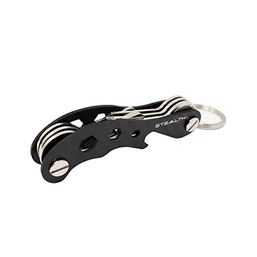 Stealth Key Organizer - Premium Kohlenstoff-Faser Compact Schlüsselhalter und Flaschenöffner - Bewahren Sie Ihre Schlüssel sicher und schnell auf (Kohlenstoff-Faser)
