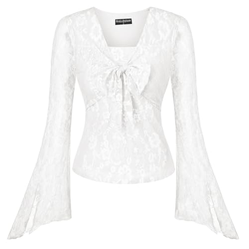 Scarlet Darkness Women's Y2K Lace Bell-Sleeve Top - 13.50 w/ Code + 50% Off Code 9VBZSKL3 - image 1