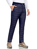 Little Donkey Andy Men's Lightweight Puffy Pants Quilted Puffer Ski Insulation Pants for Winter Snow Fleece Lined Classic Blue M