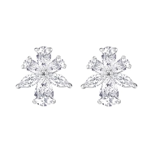 Boucles d'oreilles carrées en moissanite de prestige en Or 14k