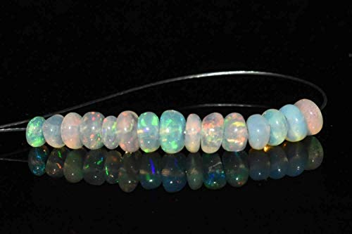 AARZU GEMS 15 PCS 3-4 MM DRILLED Natural Ethiopian WELO FIRE Opal Beads Gemstone Beads