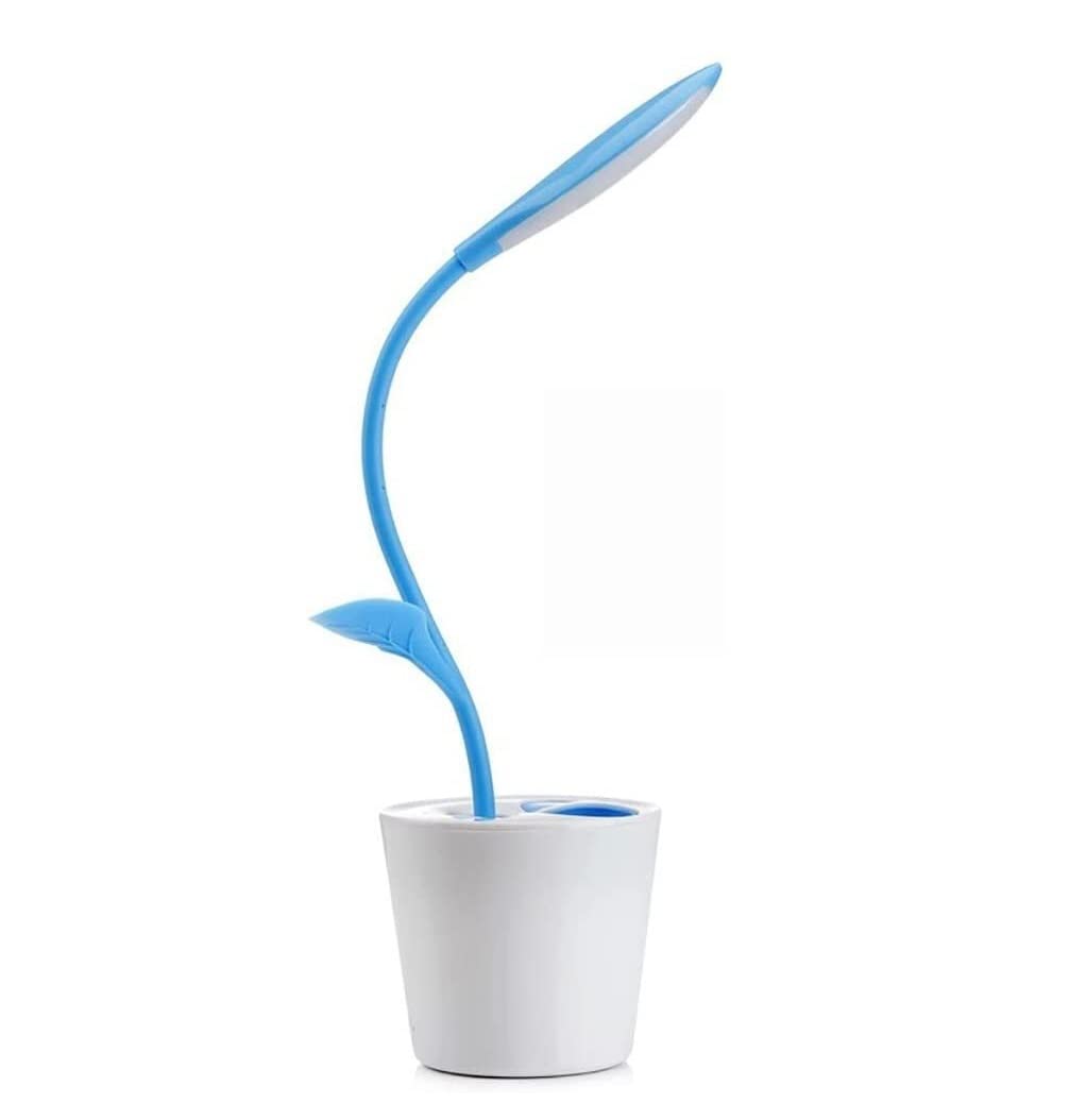 Lampa Biurkowa Lampa Biurkowa Roślinna Lampka Nocna Student Ochrona Oczu USB Ładowanie Uchwyt Na Długopis LED Ochrona Wzroku(Blue)