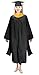 Herrenbek Graduation Master Cap Hood and Gown Master Regalia with Black 2024 2025 Tassel Unisex