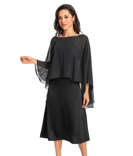 Image of Baoqiya Chiffon Capes Sheer Capelets Long Cape Poncho For Women Plus Size