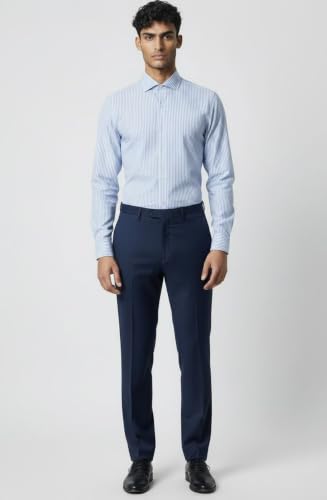 Image of JHABAK'S Unstitched Cotton Blend Strip Shirt Fabric