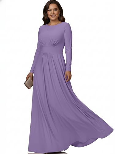 Image of KOH KOH Womens Long Sleeve Flowy Modest Elegant Evening Maxi Dress Gown
