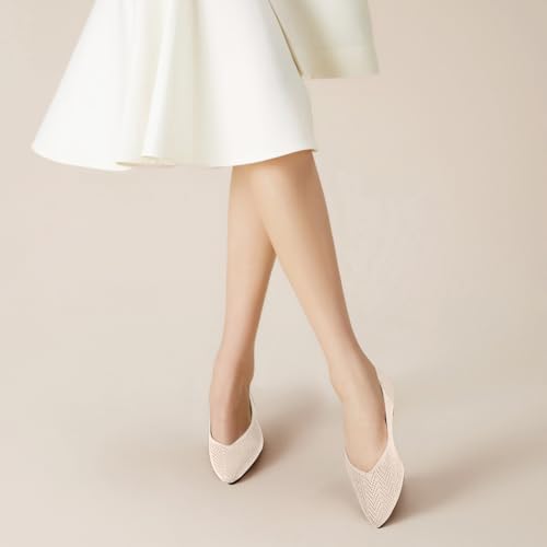 Image of Pointed Toe Flats for Women Knit Ballet Flats Women's Comfortable Dress Shoes Casual Business Work