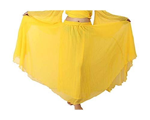 Dancers World Ltd - Falda para danza del vientre de 6 m, con un interior de línea, Verano Sundress & Belly Dancing, Mujer, color Mostaza amarilla, tamaño Talla única