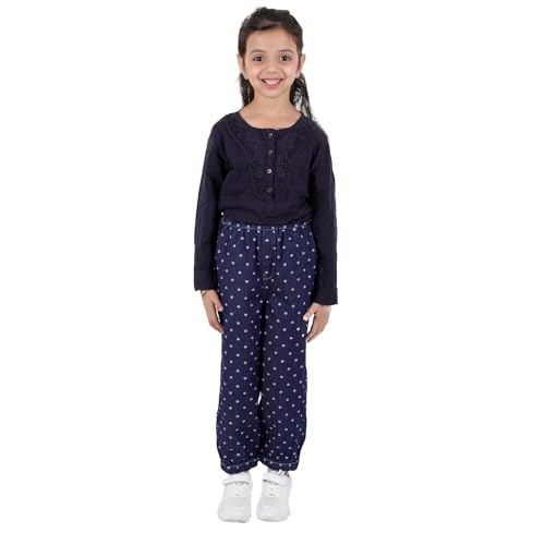 Image of superminis Girls Denim Jeans | Stretchable Blue Cat Print Jeans for Girls 3-10 Years | Soft Comfortable Kids Denim Pants for Casual