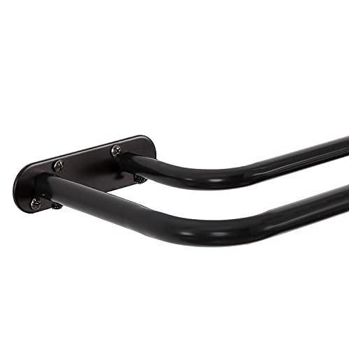 Double Curtain Rod Wrap Around Curtain Rods For Window 52 To 72 Inch Black Wrap Curtain Rod, Adjustable Length 52-72 Inch, Black #TOP11