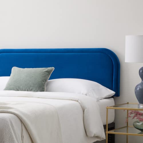 Edenbrook Miller Low Profile, Performance Velvet Headboard for Queen Size Bed-Navy Upholstered Queen...